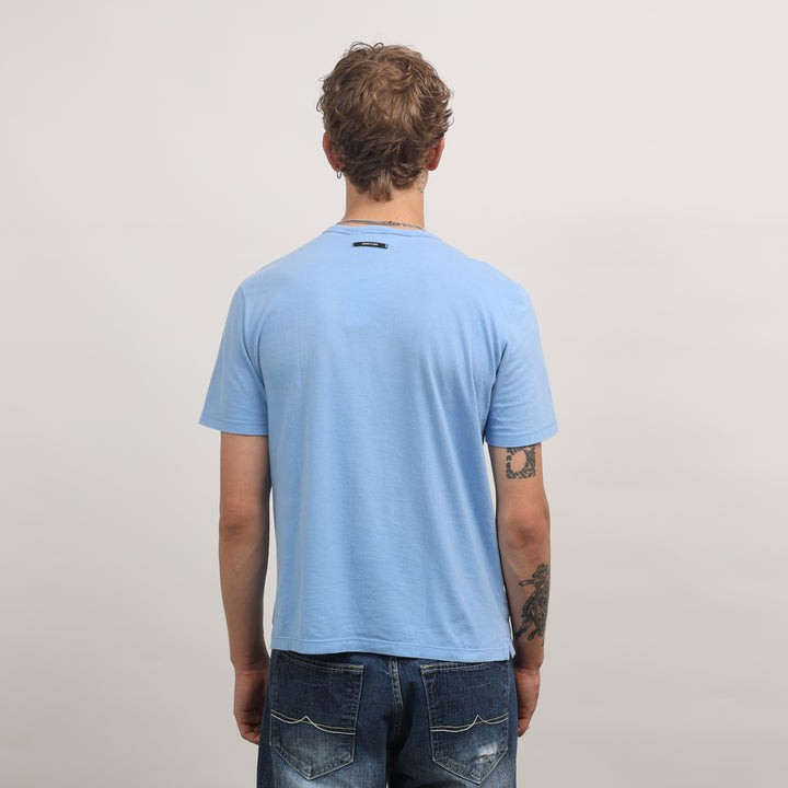 Versace T-Shirt - Large Light Blue Cotton