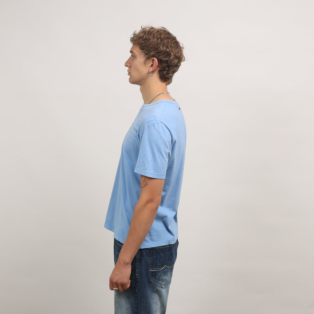 Versace T-Shirt - Large Light Blue Cotton