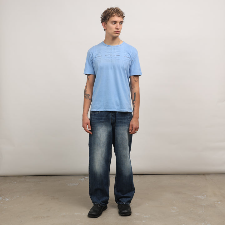 Versace T-Shirt - Large Light Blue Cotton