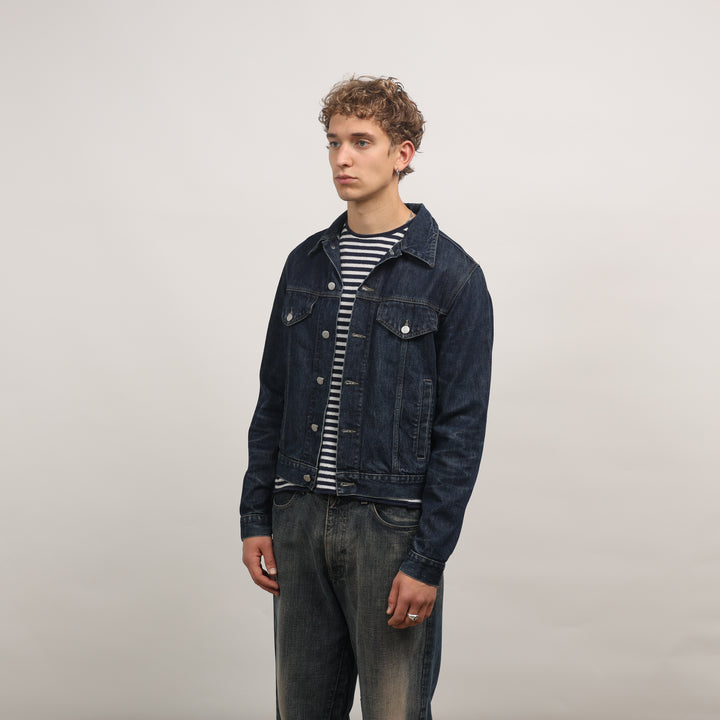 Armani Jeans Denim Jacket - Medium Dark Blue Denim