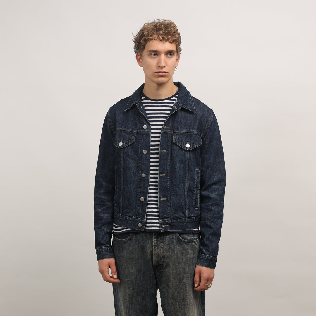 Armani Jeans Denim Jacket - Medium Dark Blue Denim