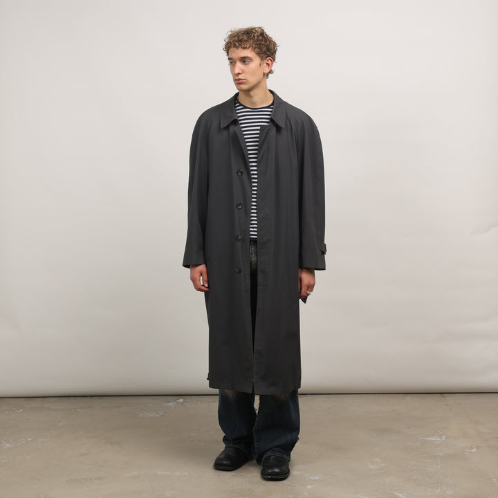 Christian Dior Trench Coat - Large Dark Grey Cotton