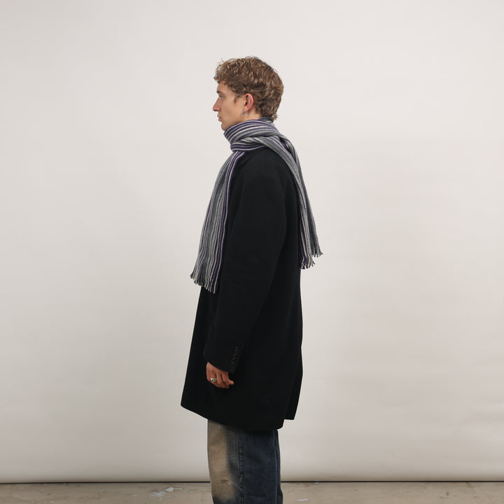 90's Overcoat - XL Black Wool