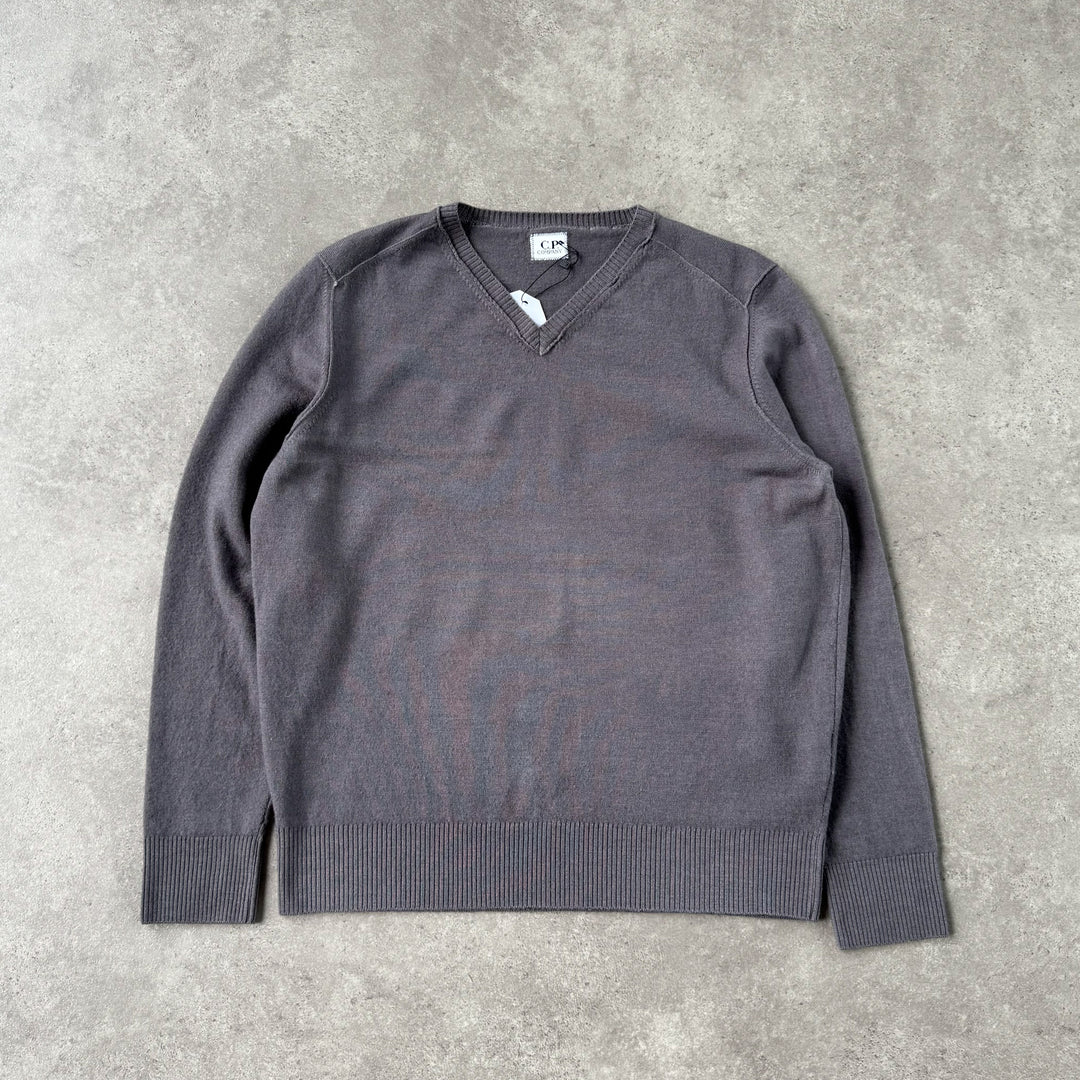CP Company V-Neck Jumper Dark Grey Men's S