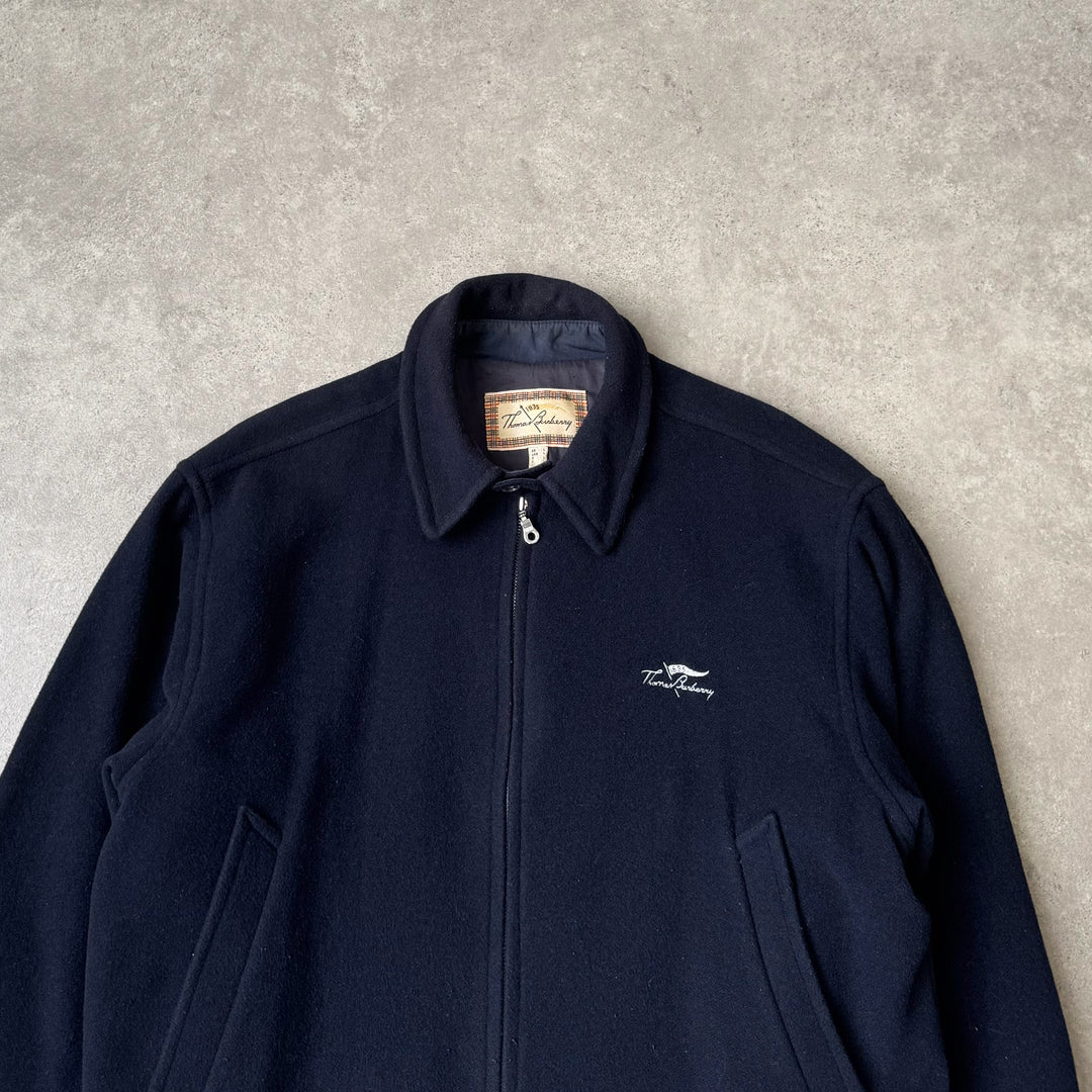 Thomas Burberry Bomber Jacket Navy Blue Men's L