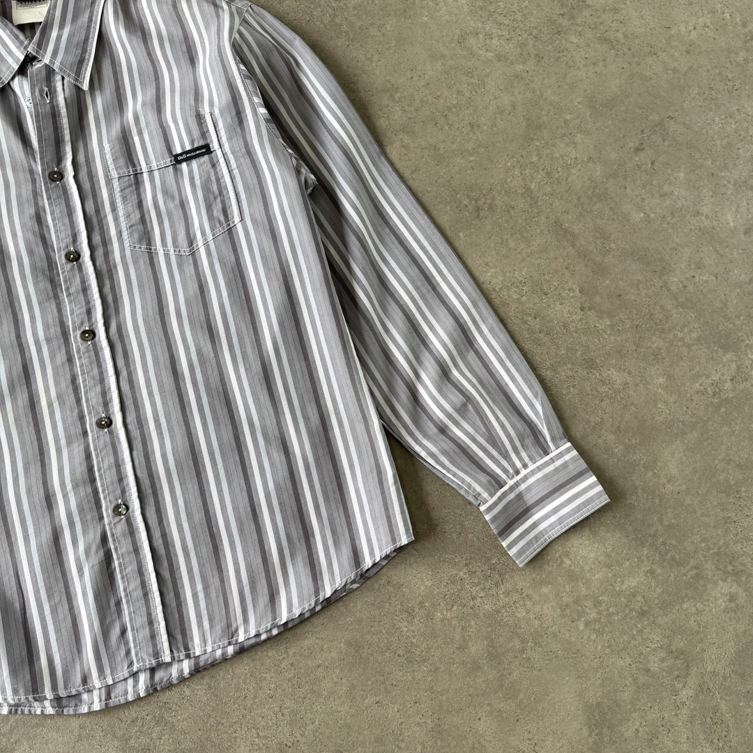 Dolce & Gabbana Dress Shirt Grey & White Men's L/XL
