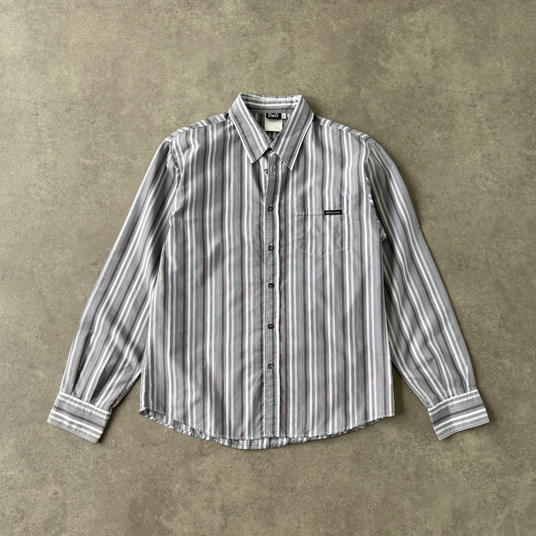 Dolce & Gabbana Dress Shirt Grey & White Men's L/XL