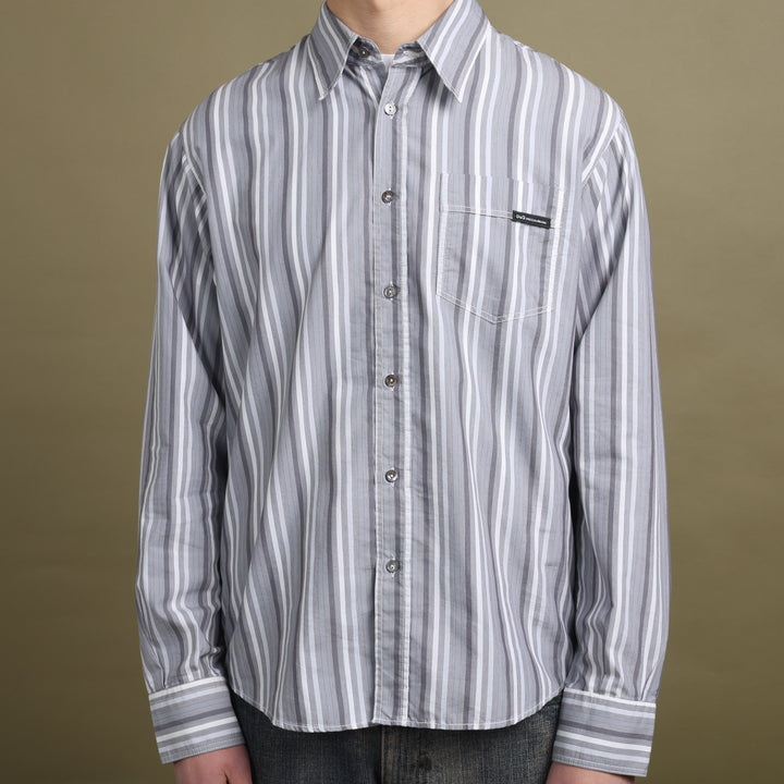 Dolce & Gabbana Dress Shirt Grey & White Men's L/XL
