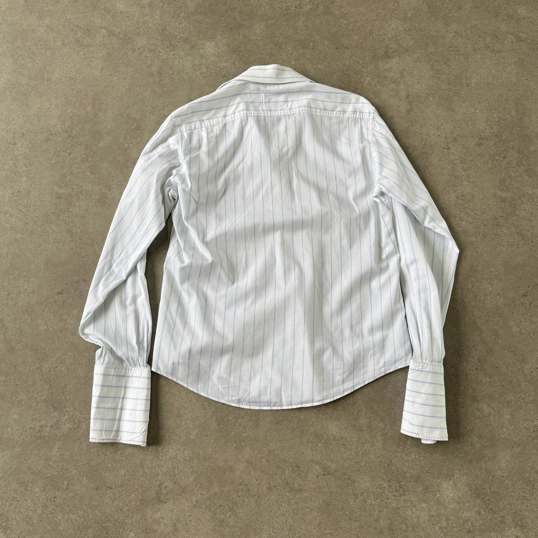 Yves Saint Laurent Dress Shirt White & Light Blue Men's L