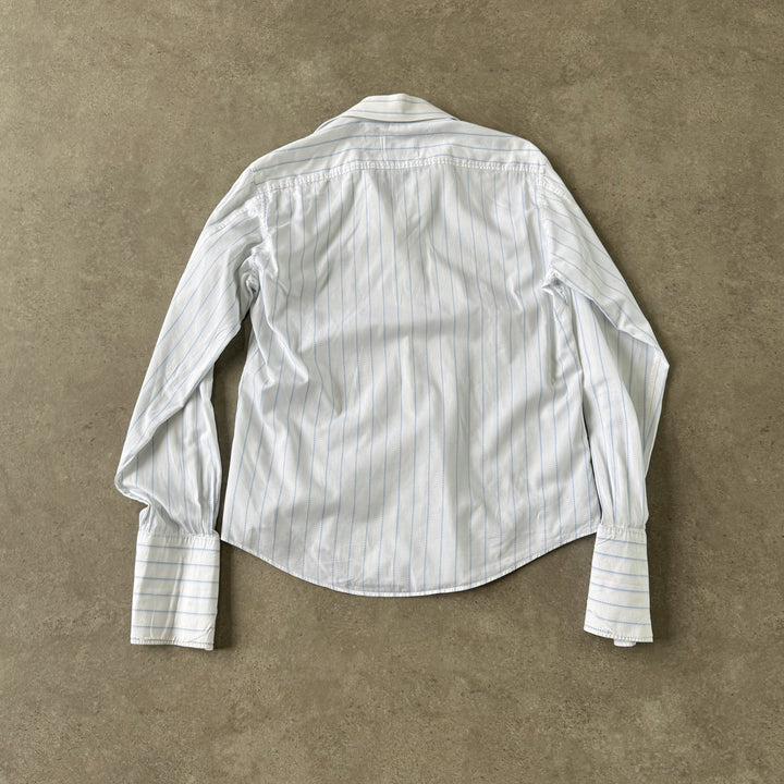 Yves Saint Laurent Dress Shirt White & Light Blue Men's L
