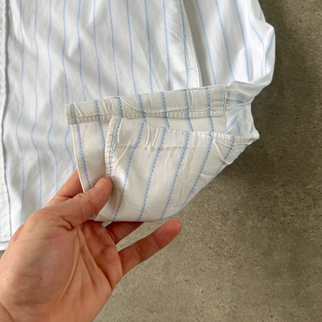 Yves Saint Laurent Dress Shirt White & Light Blue Men's L