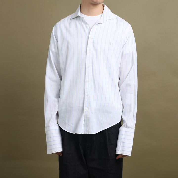 Yves Saint Laurent Dress Shirt White & Light Blue Men's L
