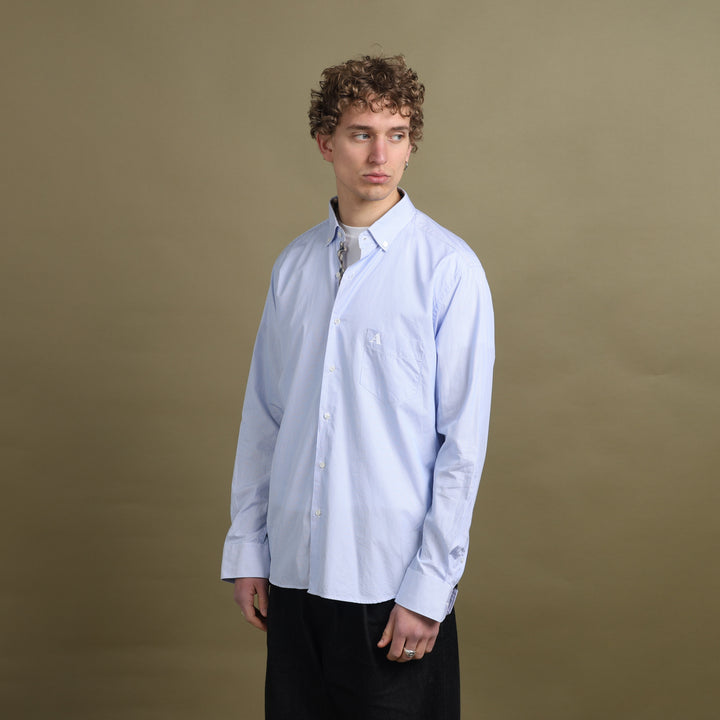 Aquascutum Dress Shirt Light Blue & White Men's XL