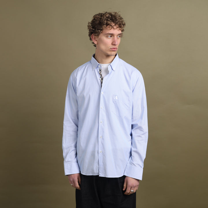 Aquascutum Dress Shirt Light Blue & White Men's XL