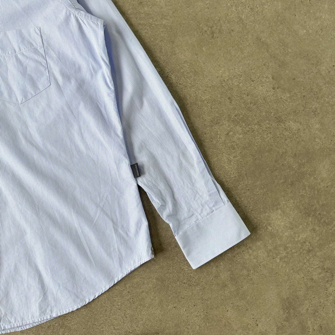 Aquascutum Dress Shirt Light Blue & White Men's XL
