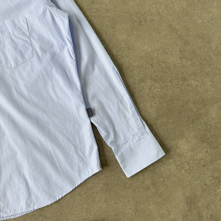 Aquascutum Dress Shirt Light Blue & White Men's XL