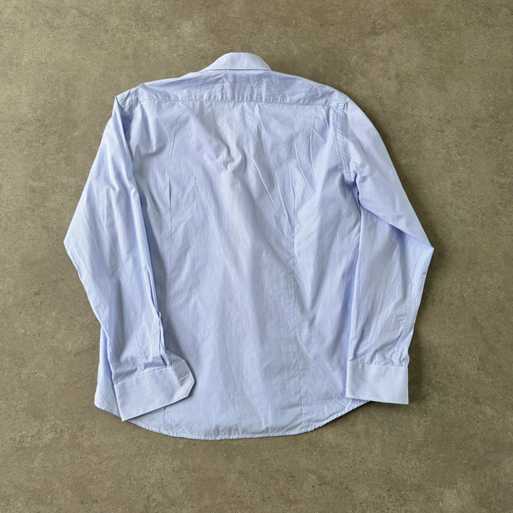 Aquascutum Dress Shirt Light Blue & White Men's XL
