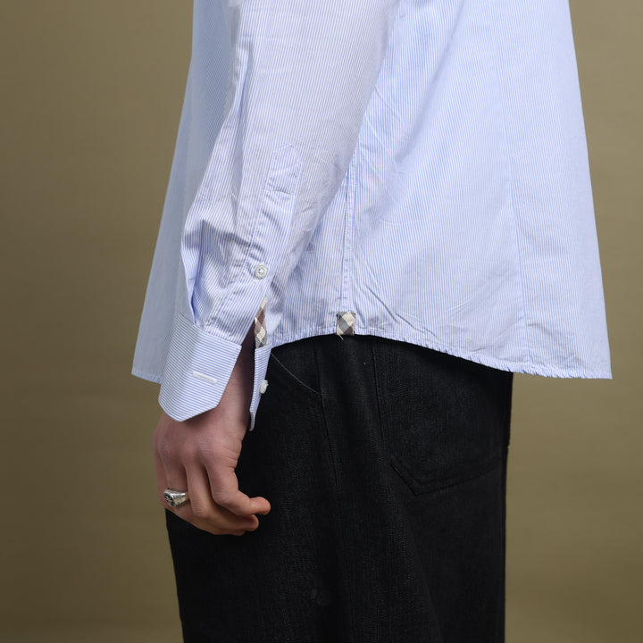 Aquascutum Dress Shirt Light Blue & White Men's XL