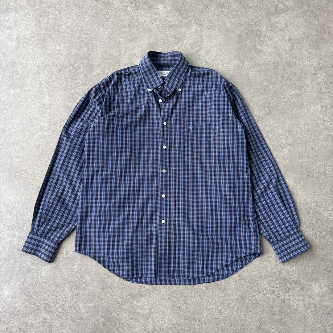 Yves Saint Laurent Shirt Navy Men's L