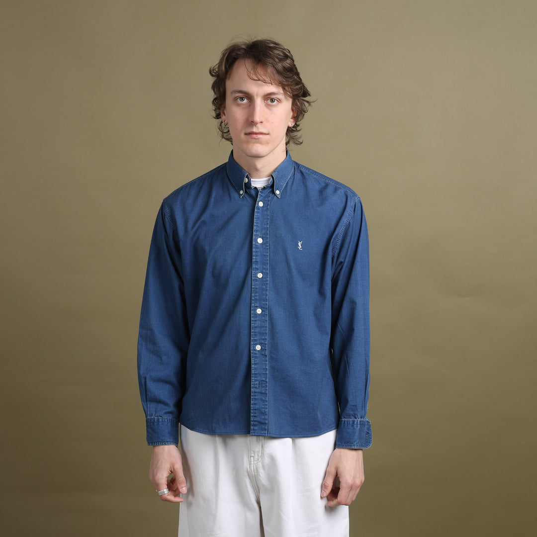 Yves Saint Laurent Denim Shirt Dark Blue Men's M