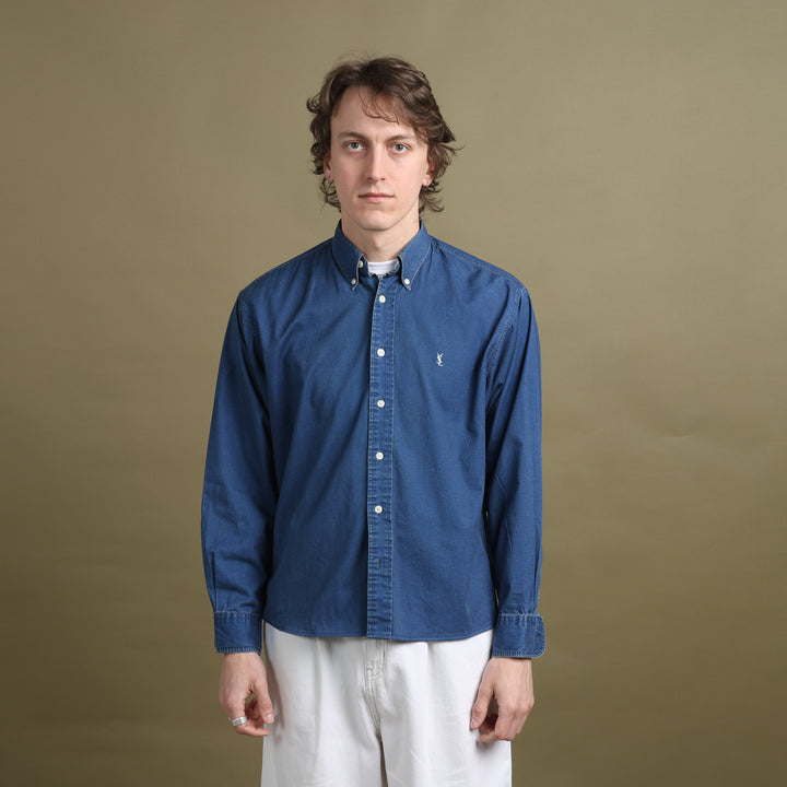 Yves Saint Laurent Denim Shirt Dark Blue Men's M