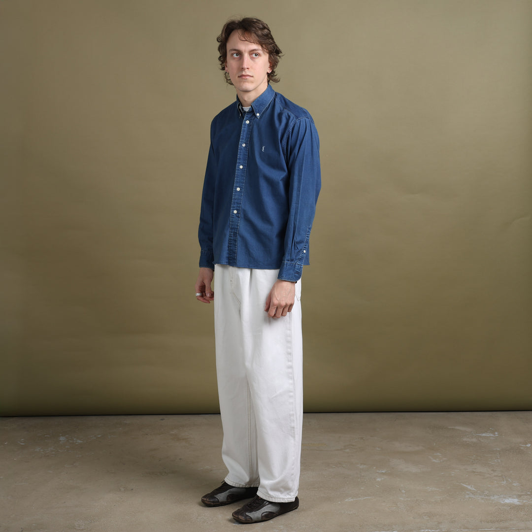 Yves Saint Laurent Denim Shirt Dark Blue Men's M