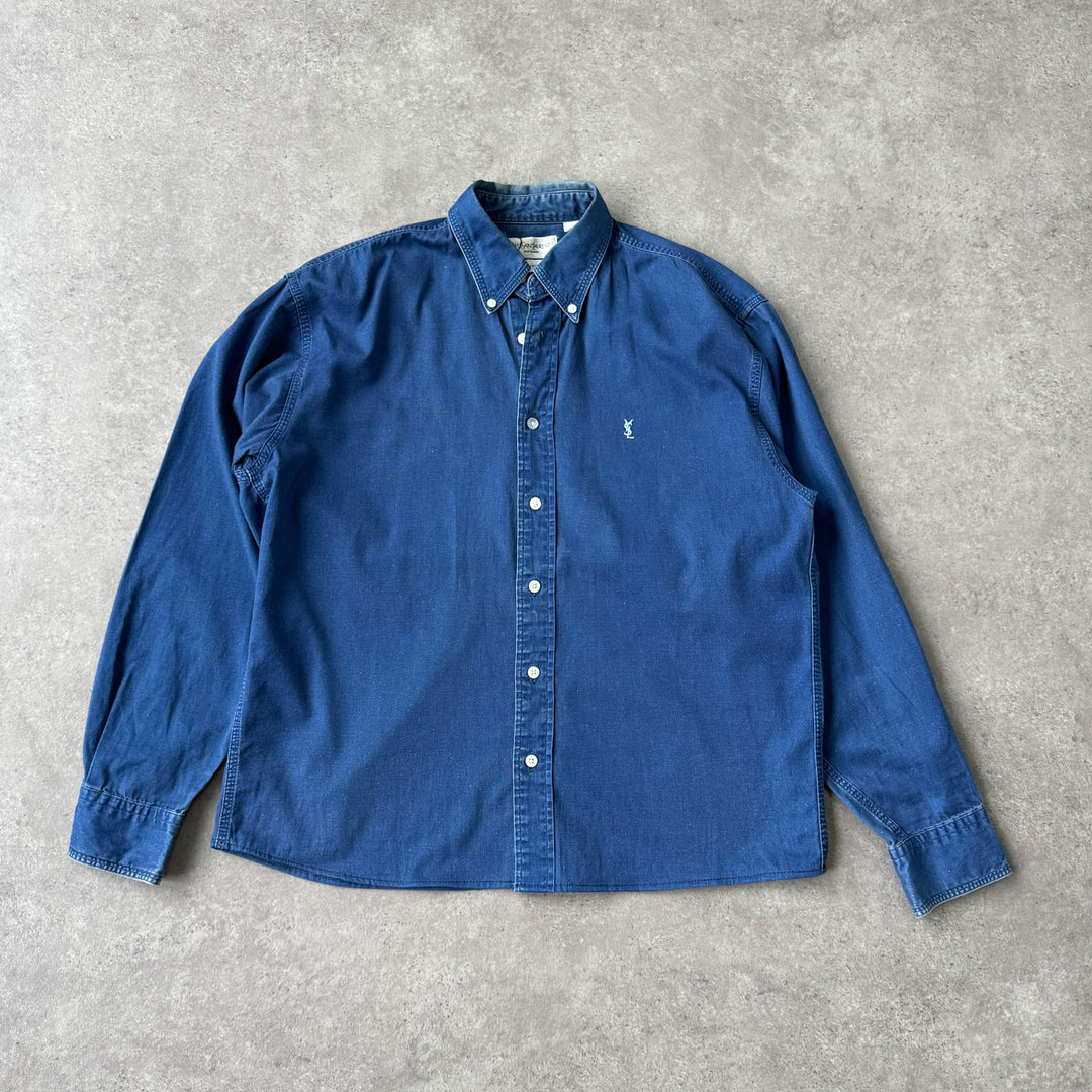 Yves Saint Laurent Denim Shirt Dark Blue Men's M