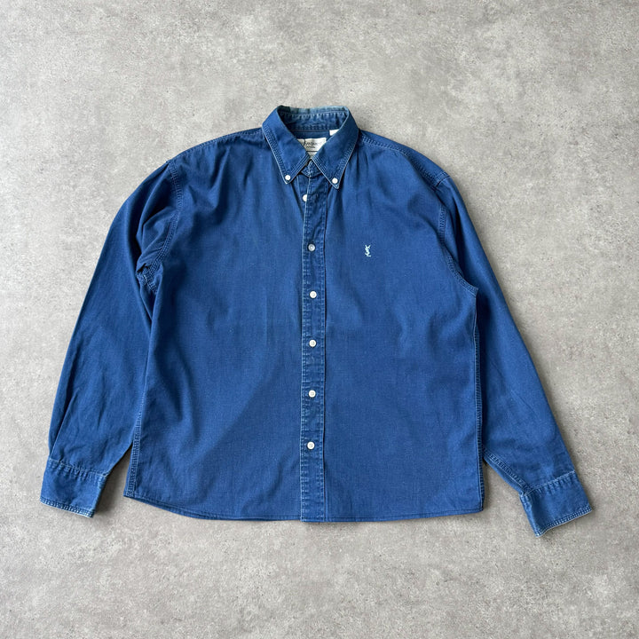 Yves Saint Laurent Denim Shirt Dark Blue Men's M