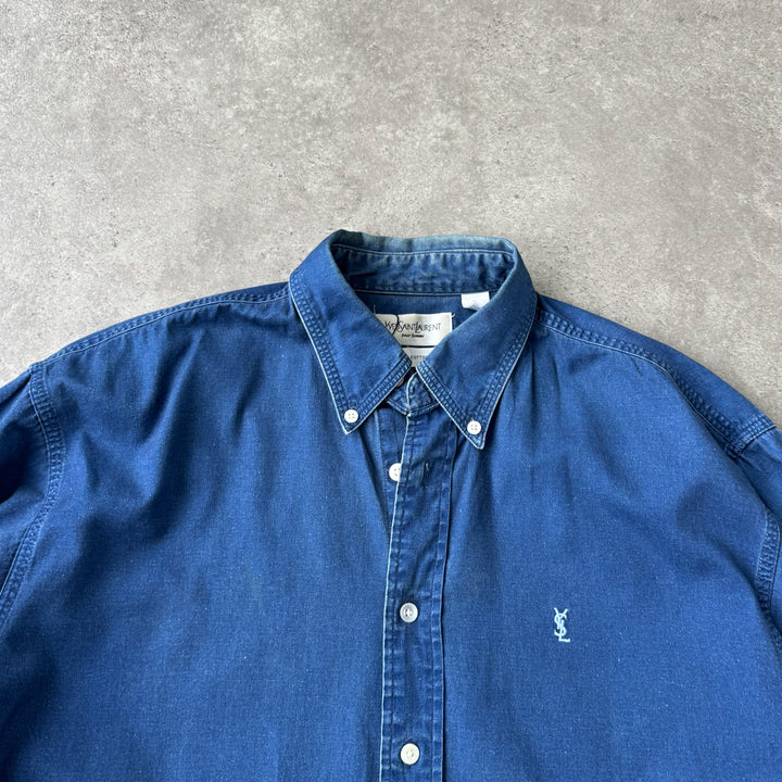 Yves Saint Laurent Denim Shirt Dark Blue Men's M