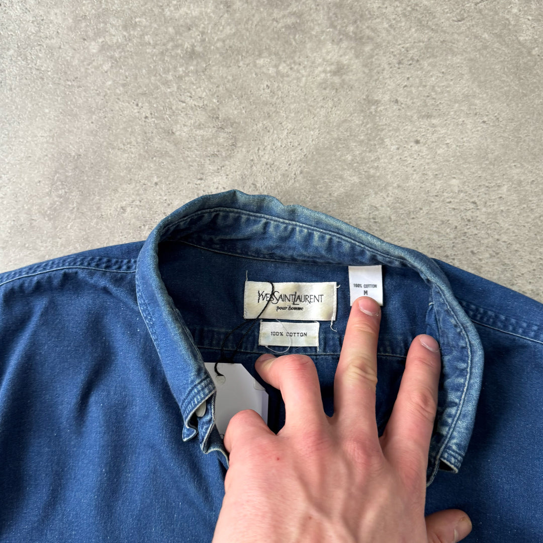 Yves Saint Laurent Denim Shirt Dark Blue Men's M