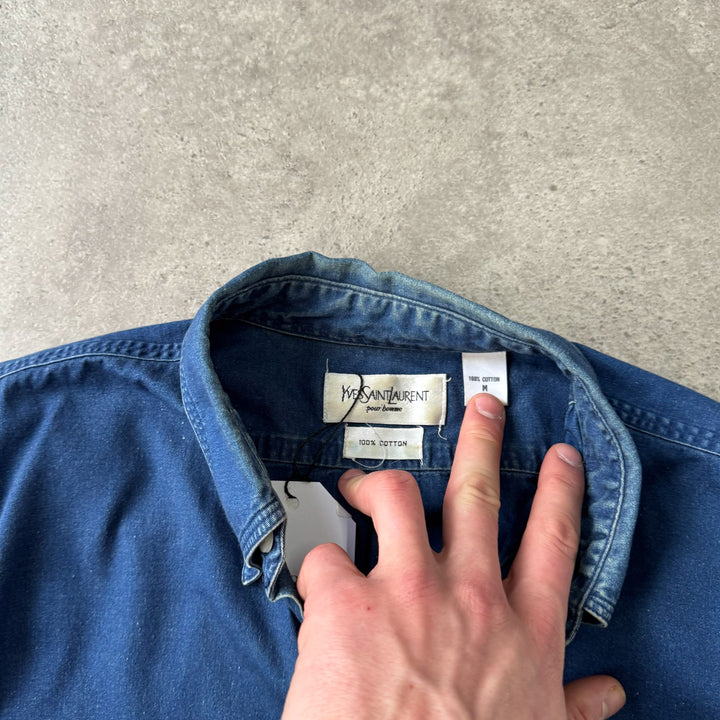 Yves Saint Laurent Denim Shirt Dark Blue Men's M