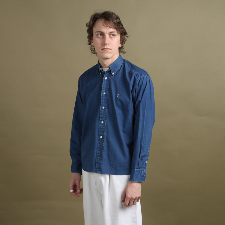 Yves Saint Laurent Denim Shirt Dark Blue Men's M