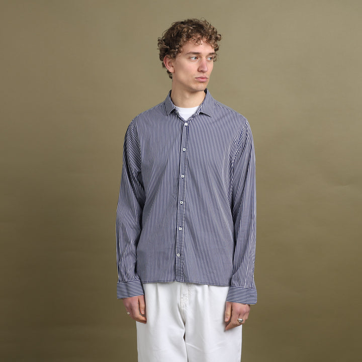 Burberry Dress Shirt Blue & White Men's L