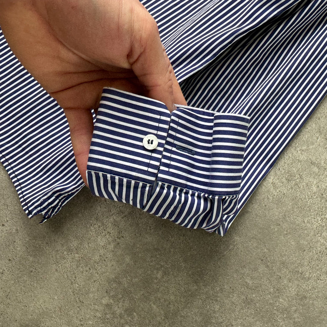 Burberry Dress Shirt Blue & White Men's L