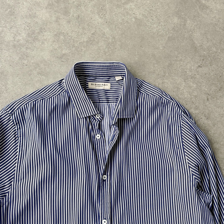 Burberry Dress Shirt Blue & White Men's L