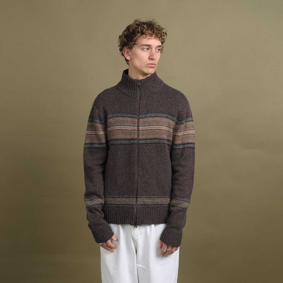 Ralph Lauren Full Zip Jumper Brown & Beige Men's L