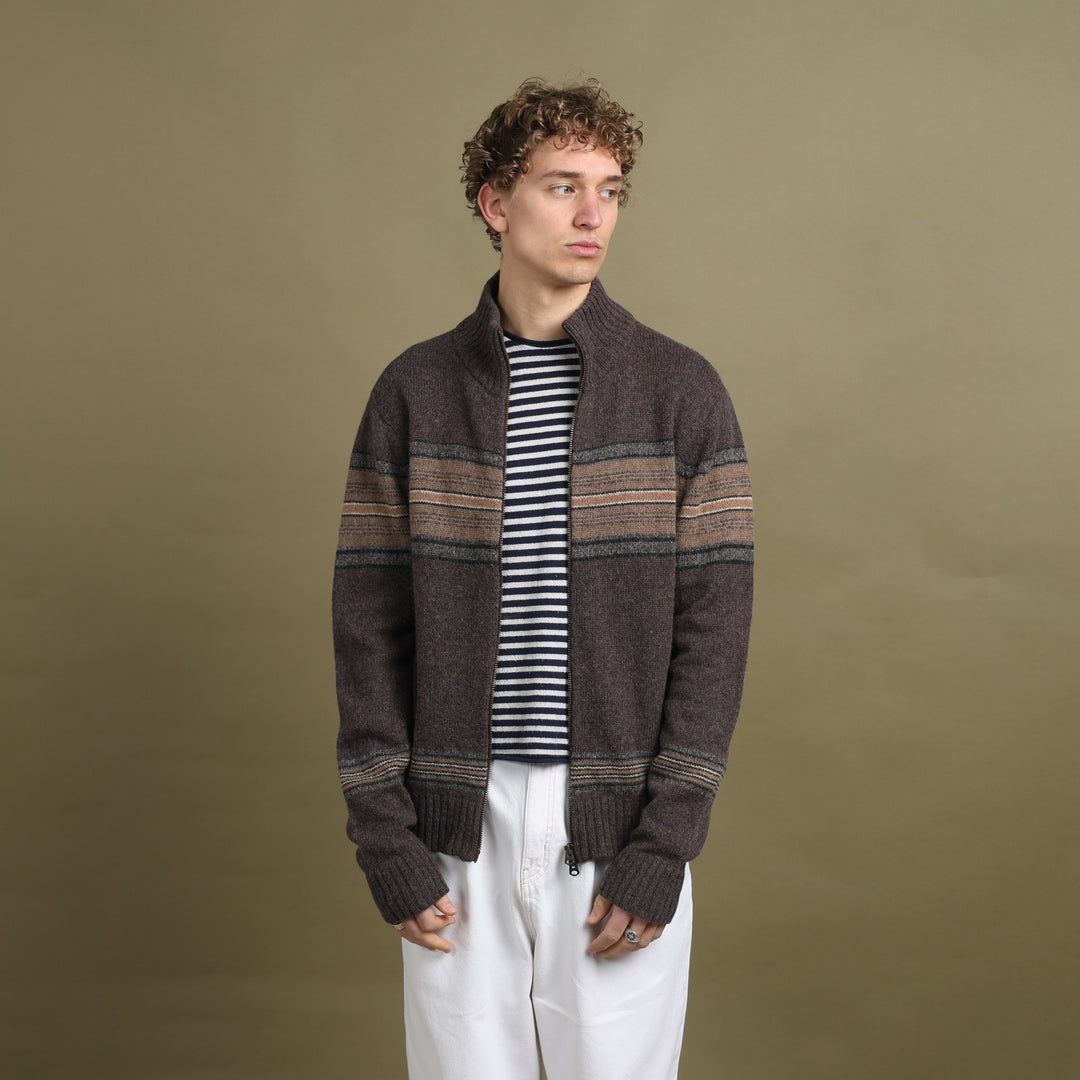 Ralph Lauren Full Zip Jumper Brown & Beige Men's L
