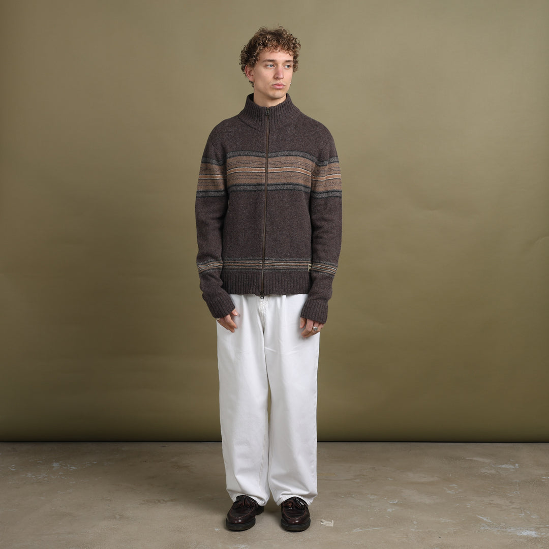 Ralph Lauren Full Zip Jumper Brown & Beige Men's L
