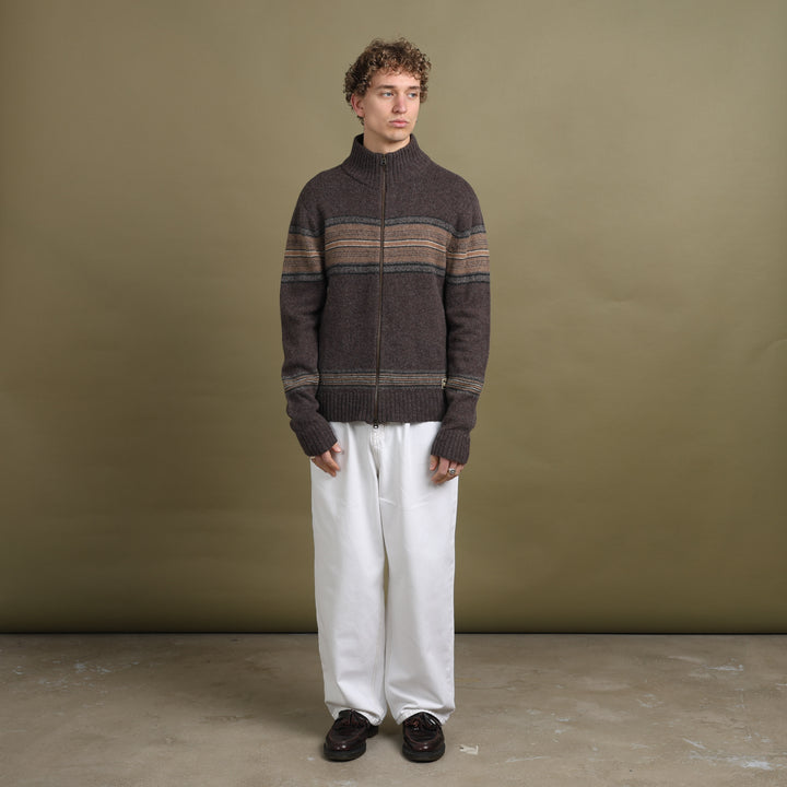 Ralph Lauren Full Zip Jumper Brown & Beige Men's L