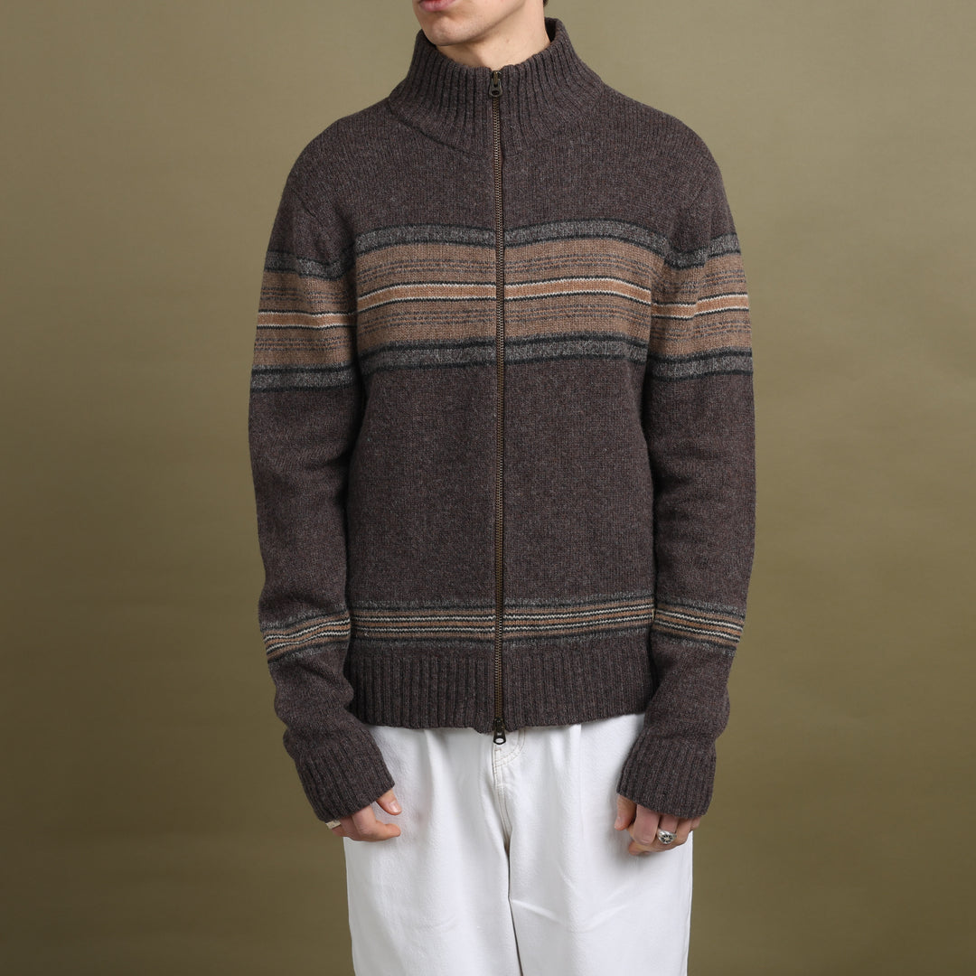 Ralph Lauren Full Zip Jumper Brown & Beige Men's L