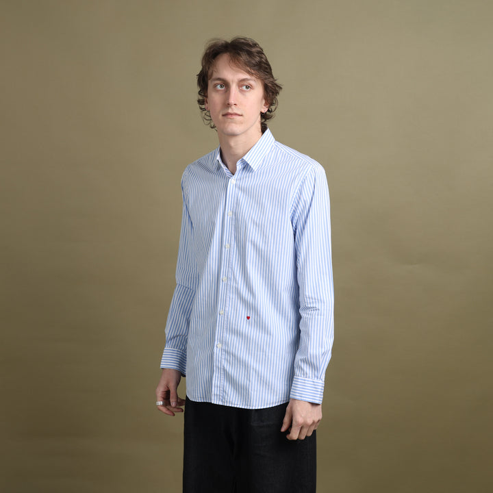 Moschino Dress Shirt Light Blue & White Men's M