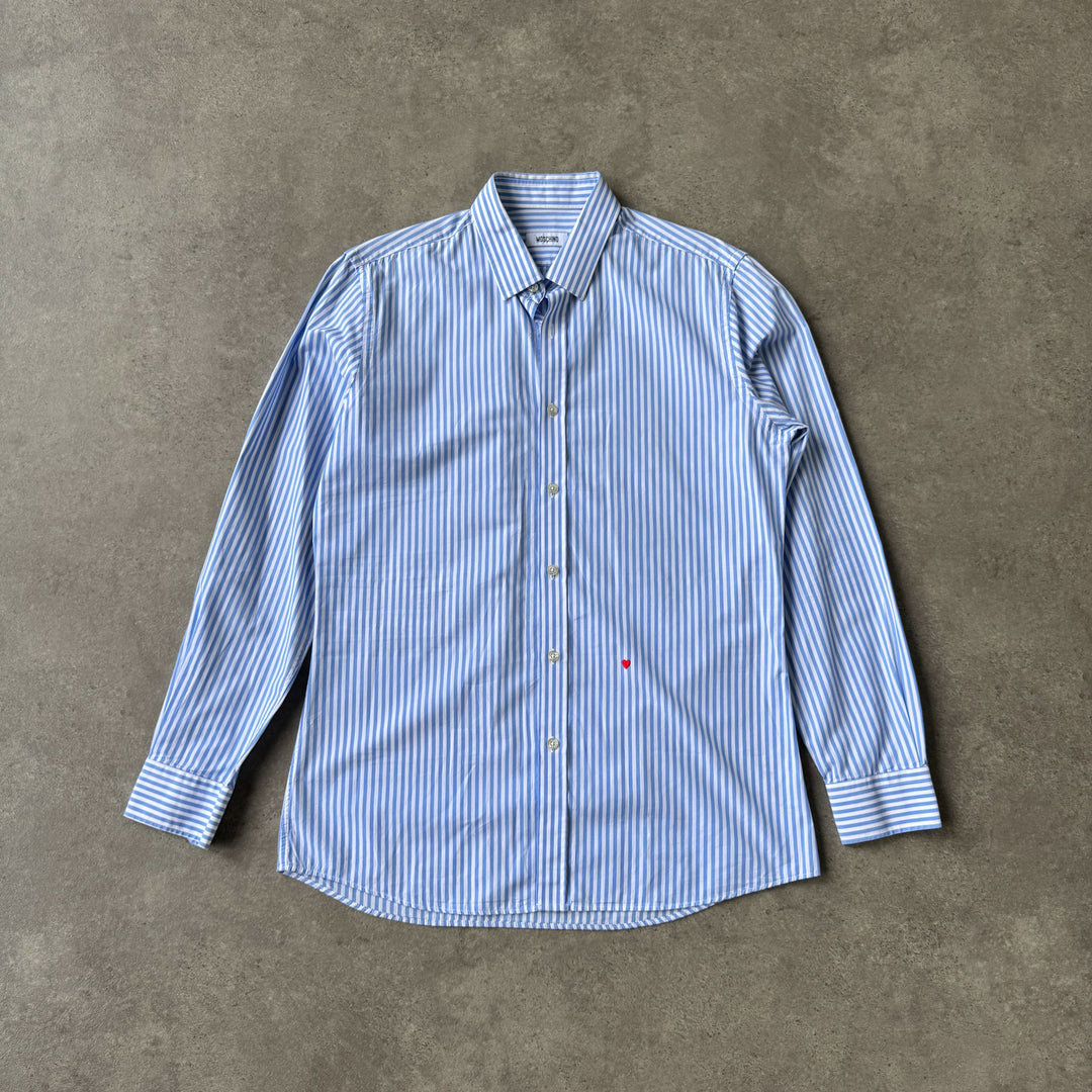 Moschino Dress Shirt Light Blue & White Men's M