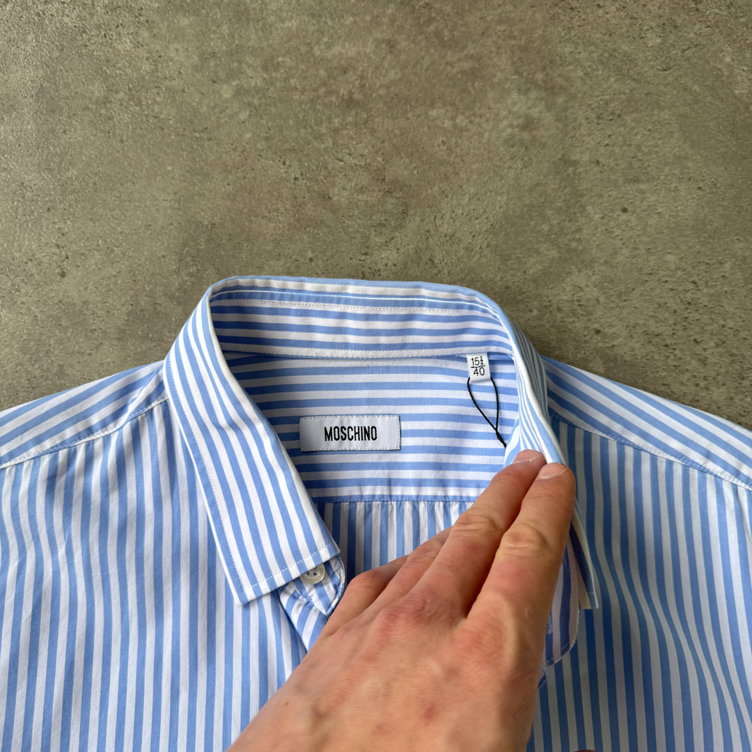 Moschino Dress Shirt Light Blue & White Men's M