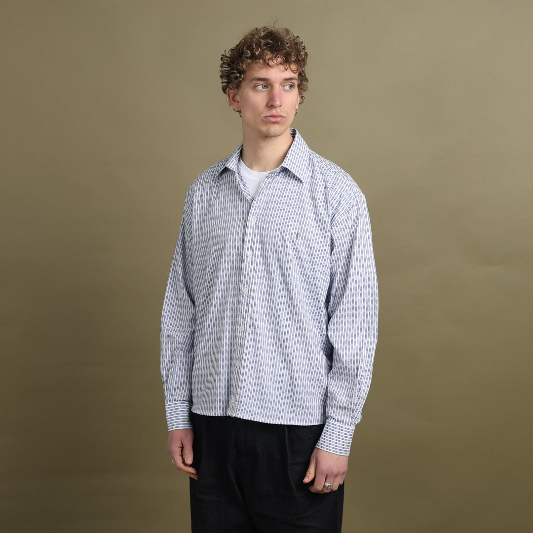 Yves Saint Laurent Dress Shirt Blue & White Men's L