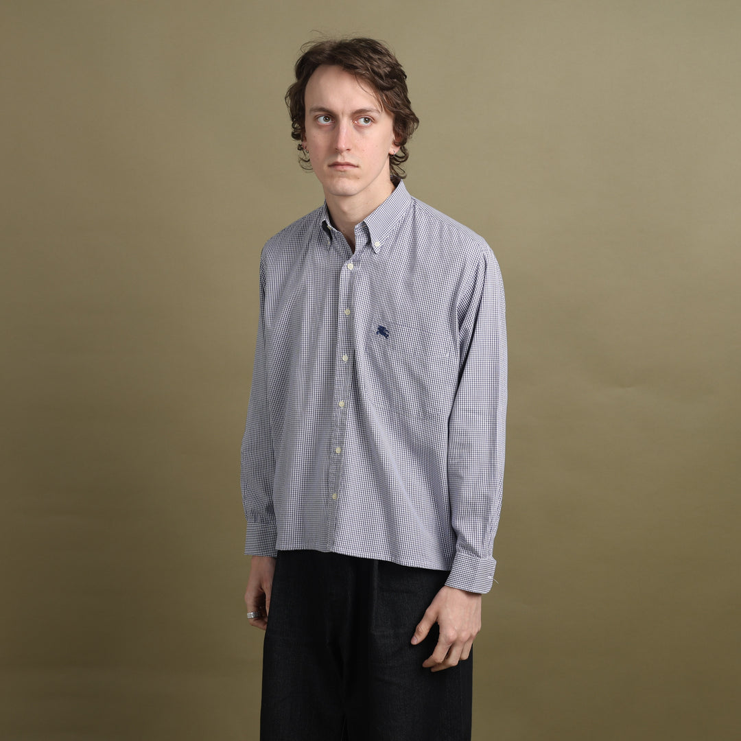 Thomas Burberry Dress Shirt Blue & White Men's M