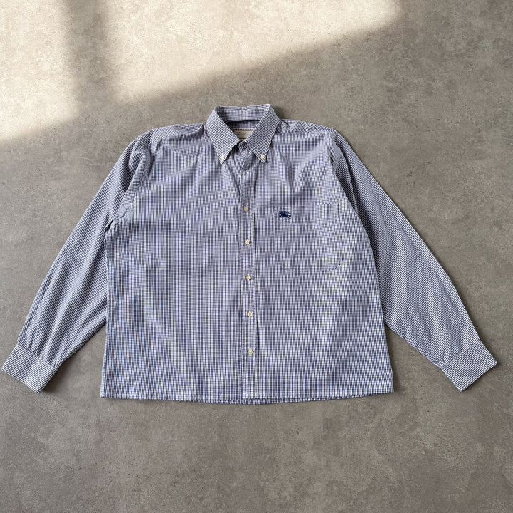Thomas Burberry Dress Shirt Blue & White Men's M