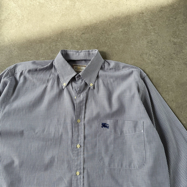 Thomas Burberry Dress Shirt Blue & White Men's M