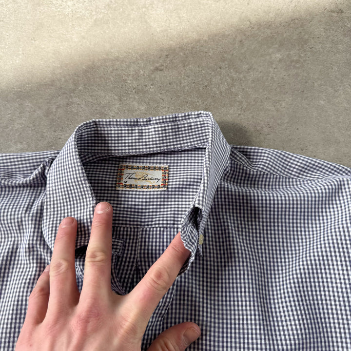 Thomas Burberry Dress Shirt Blue & White Men's M