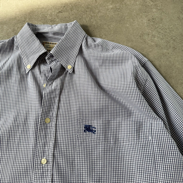 Thomas Burberry Dress Shirt Blue & White Men's M
