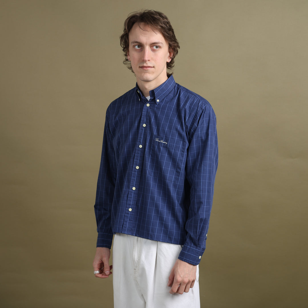 Thomas Burberry Shirt Navy & Blue Men's M